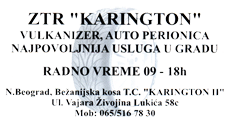 ZTR KARINGTON VULKANIZER I AUTO PERIONICA - Auto perionice Beograd - Slika logo 