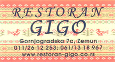RESTAURANT GIGO - Restaurants Beograd - Photo logo 