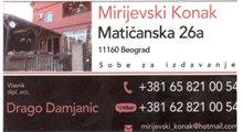 MIRIJEVSKI KONAK - Apartmani Beograd - Slika logo 