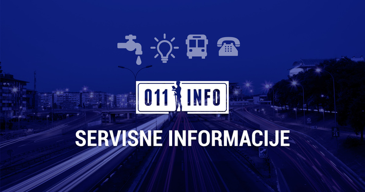 Servisne informacije za Beograd, na dan 11.8.2018. godine