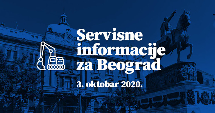 Servisne informacije za Beograd, na dan 03.10.2020. godine